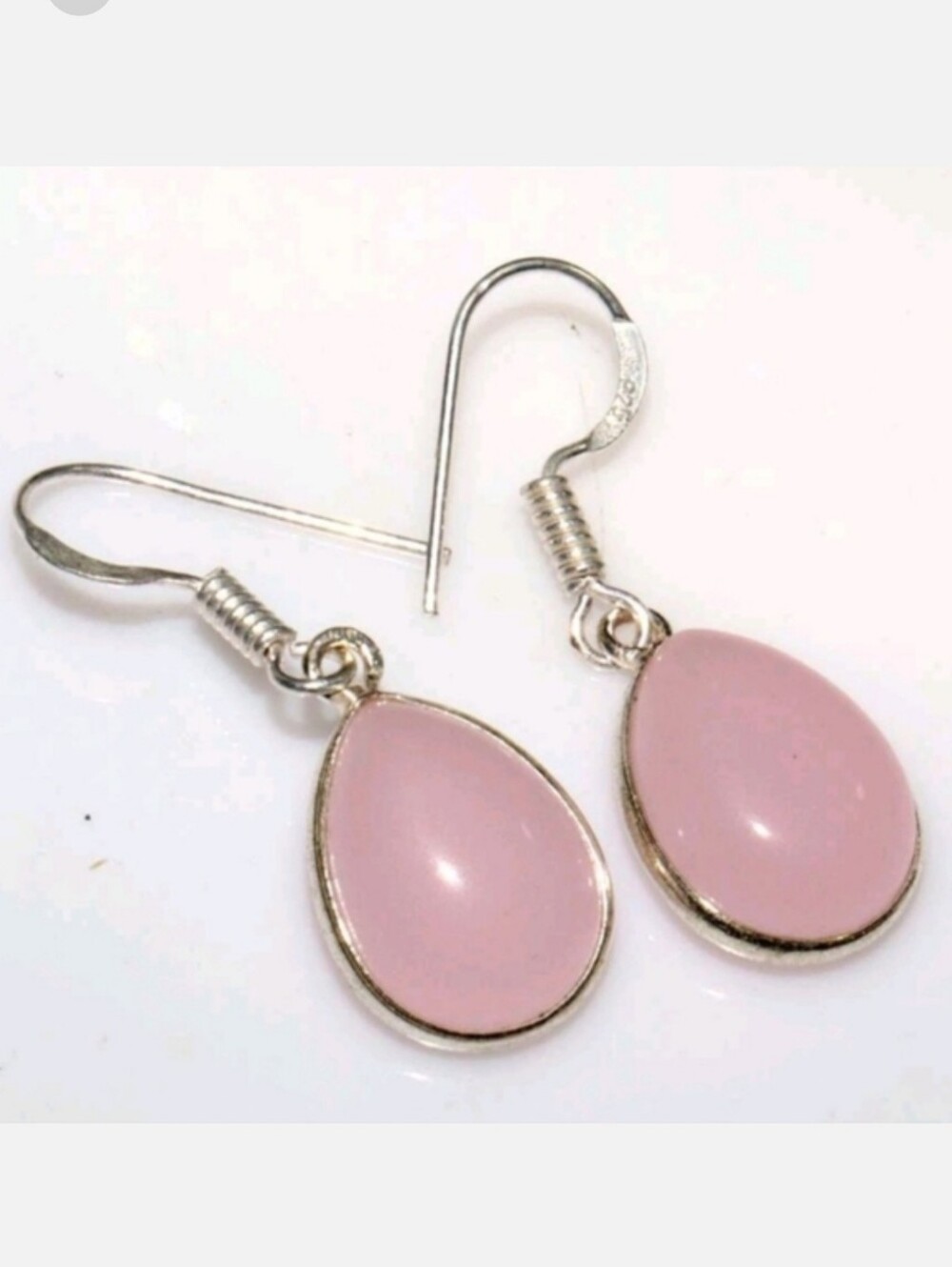 Pink Chalcedony Gemstone 925 Sterling Silver Handmade Drop Dangle Earrings
